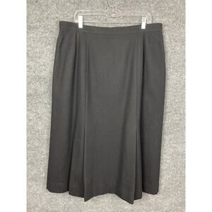 VTG JP Collection Wool Skirt Size 22 Pleated Midi Black High Waisted